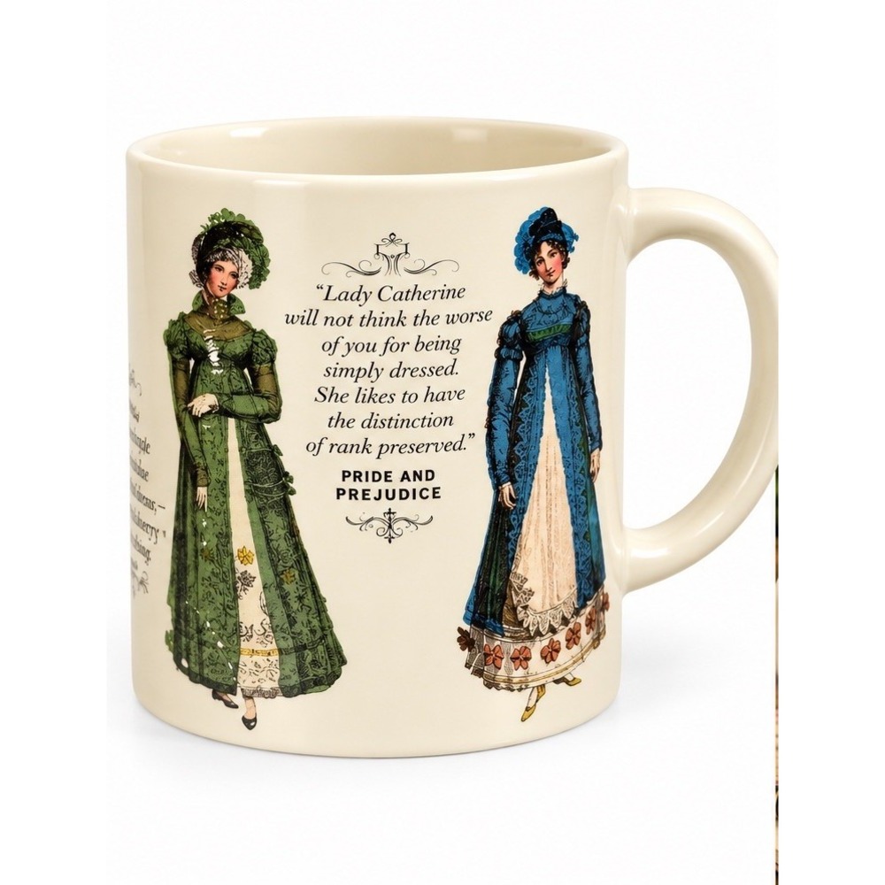 Jane Austen Regency Finery Mug Unemployed Philosophers Guild Literary Coffee Cup